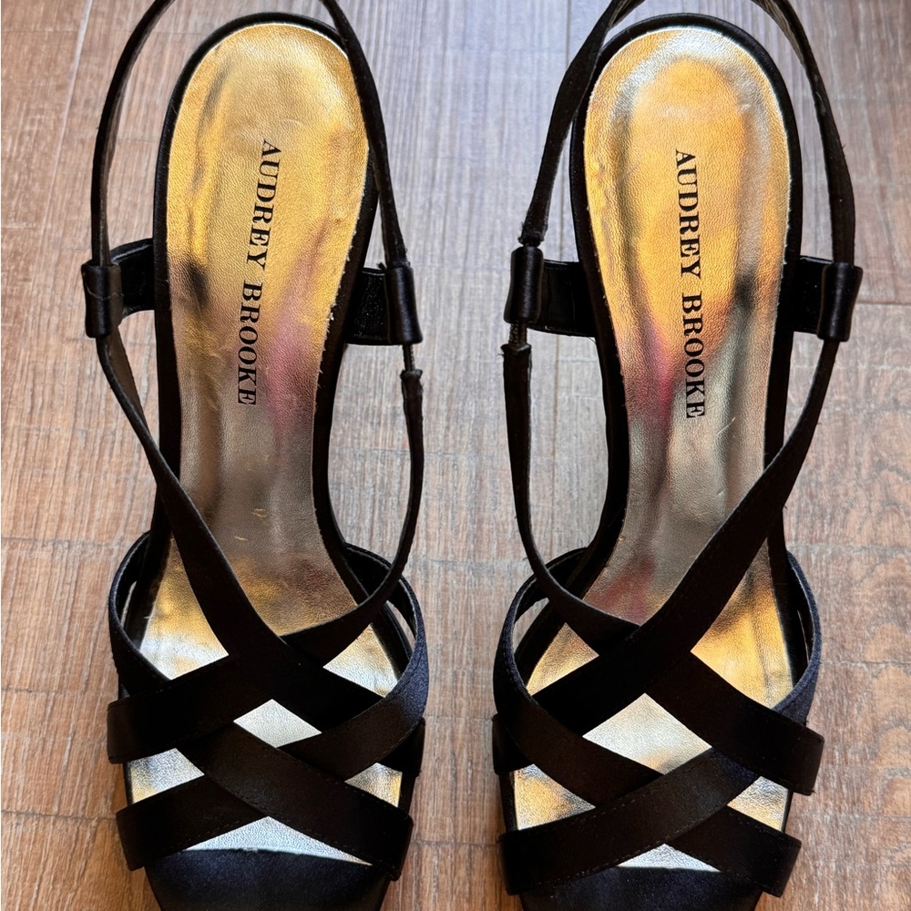 Audrey Brooke Black Strappy Heels